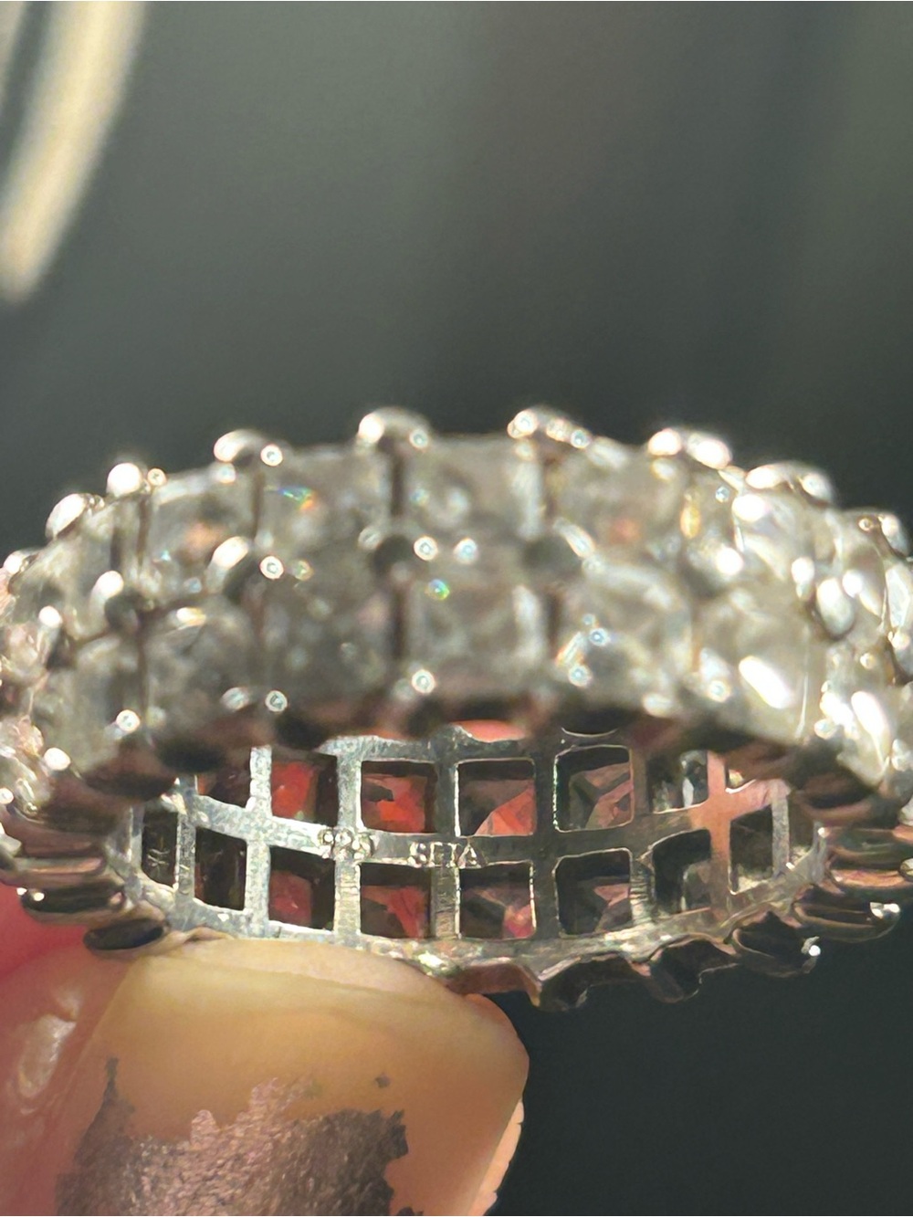 Classic Clear Crystal Eternity Band in Silver
